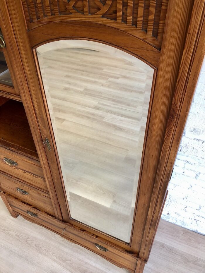 Kledingkast art deco drie lades drie planken roede vitrine - Image 20