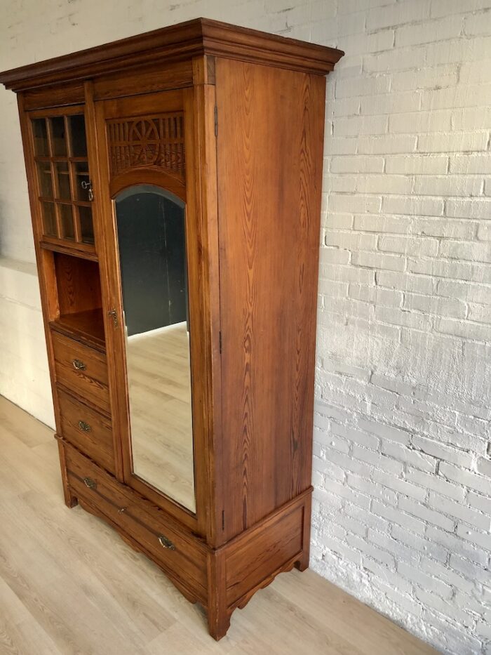 Kledingkast art deco drie lades drie planken roede vitrine - Image 21