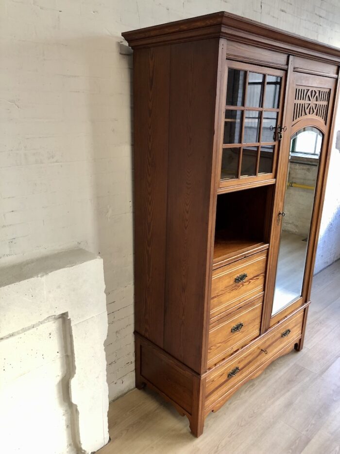 Kledingkast art deco drie lades drie planken roede vitrine - Image 22