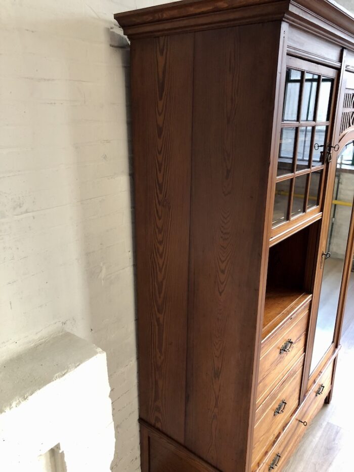 Kledingkast art deco drie lades drie planken roede vitrine - Image 23